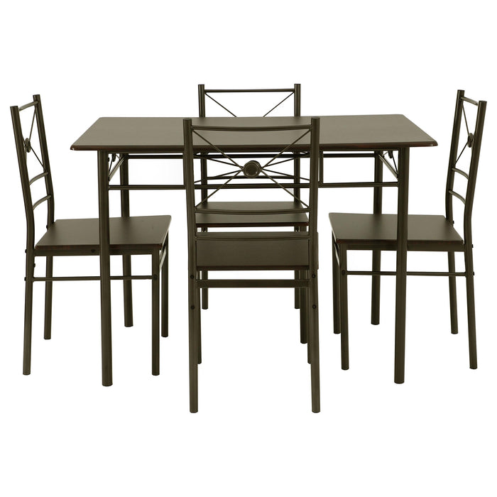 Anna 5-piece Rectangular Dining Set Dark Bronze image