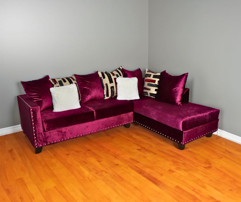 Red Luxe Lounge Velvet Sectional