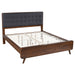 Robyn California King Bed with Upholstered Headboard Dark Walnut image