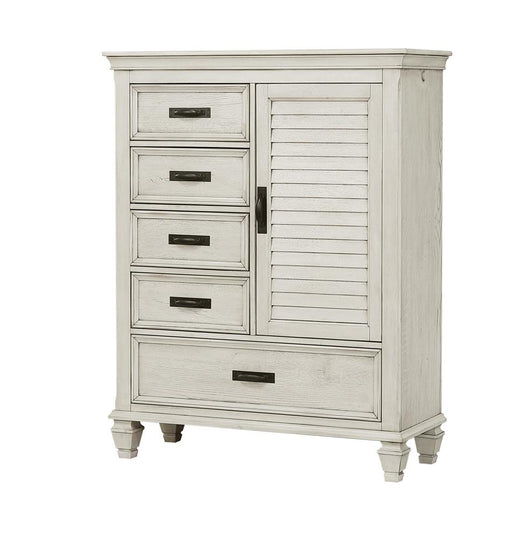 Franco 5-drawer Door Chest Antique White image