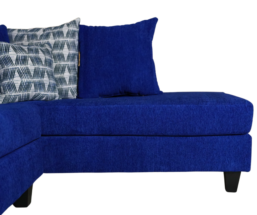 Blue Luxe Lounge Fabric Sectional