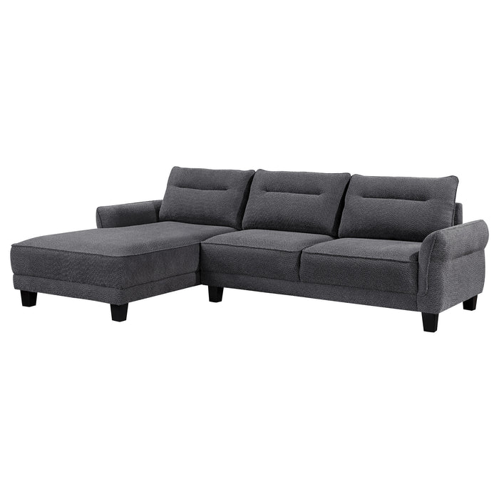 Caspian Upholstered Curved Arms Sectional Sofa