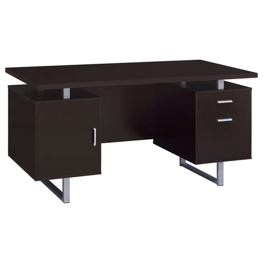 Lawtey Rectangular Storage Office Desk Cappuccino image