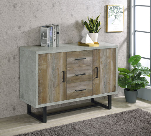 Abelardo 3-drawer Accent Cabinet Weathered Oak and Cement image