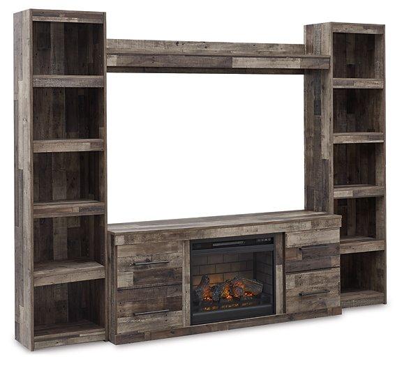 Derekson 4-Piece Entertainment Center with Electric Fireplace