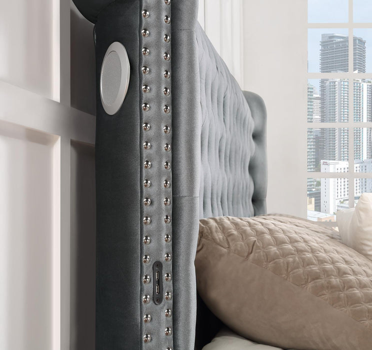 Gray Brielle Velvet Bedframe