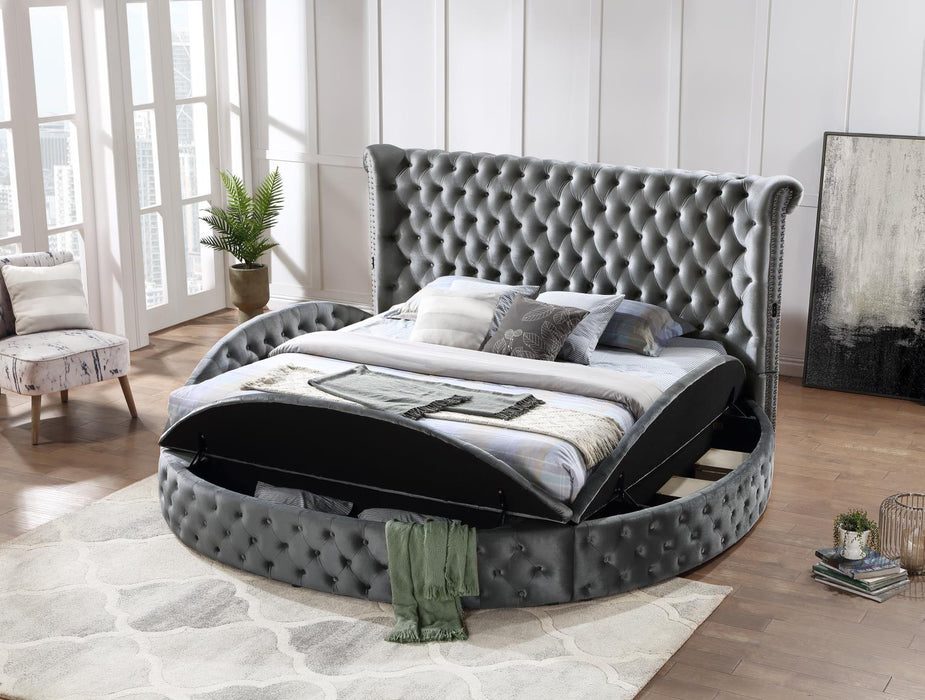 Gray Brielle Velvet Bedframe