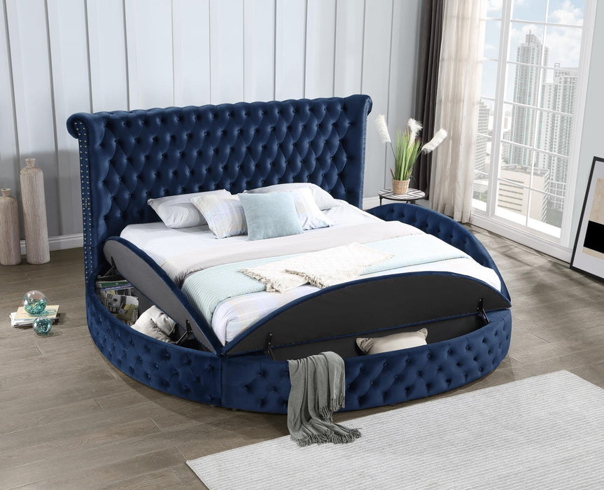 Navy Brielle Velvet Bedframe