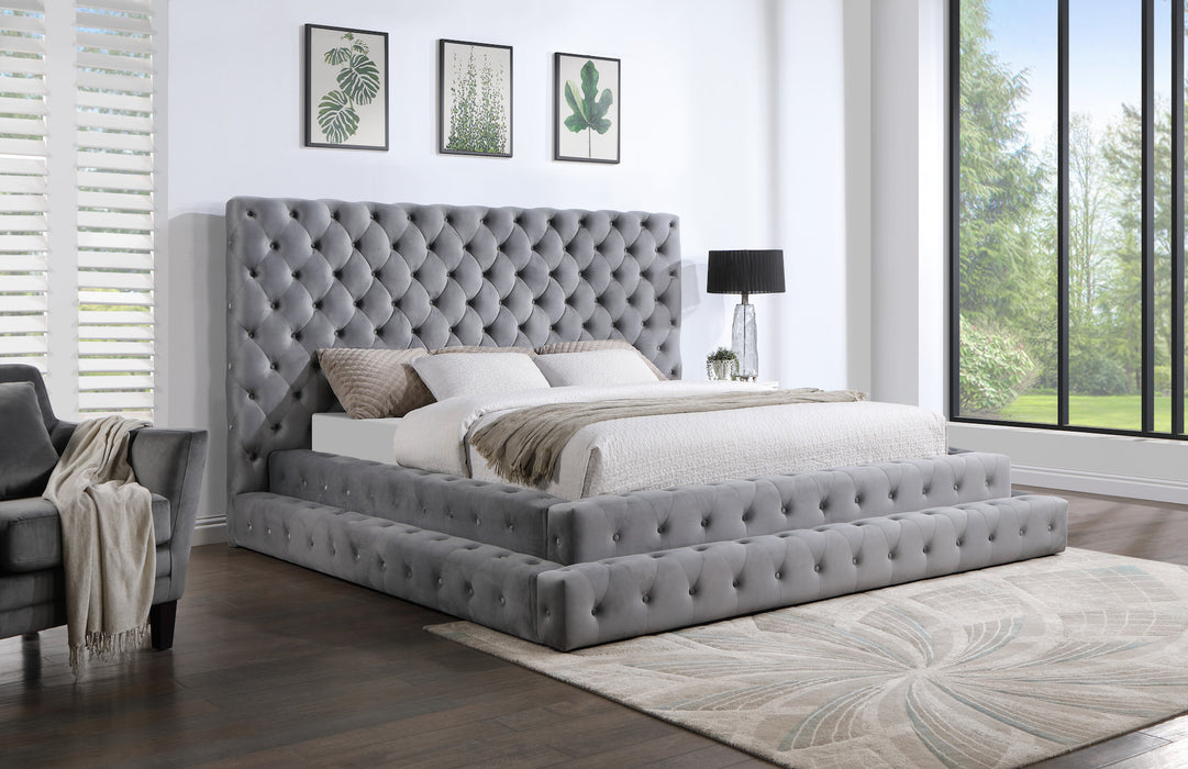 Gray Velvet Bliss Bed