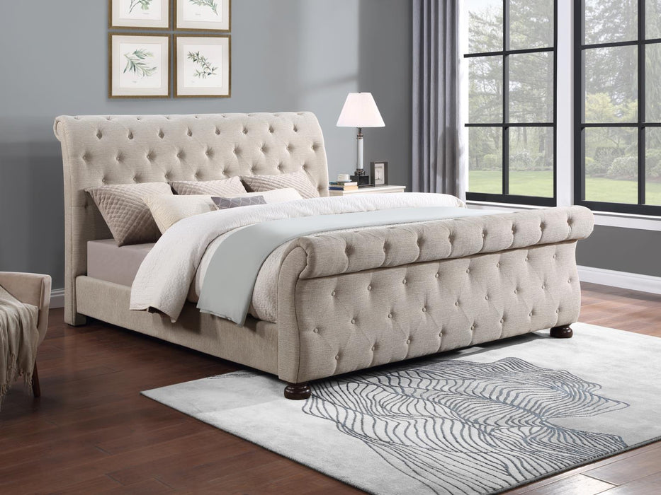 Beige Carolina Sleigh Bed