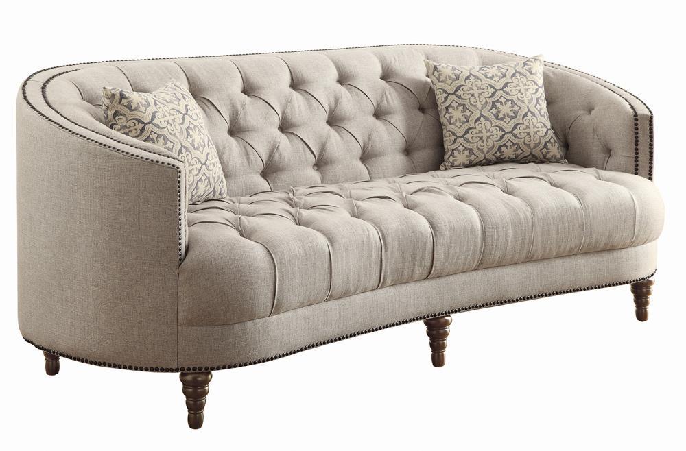 Avonlea Sloped Arm Upholstered Sofa Trim Grey