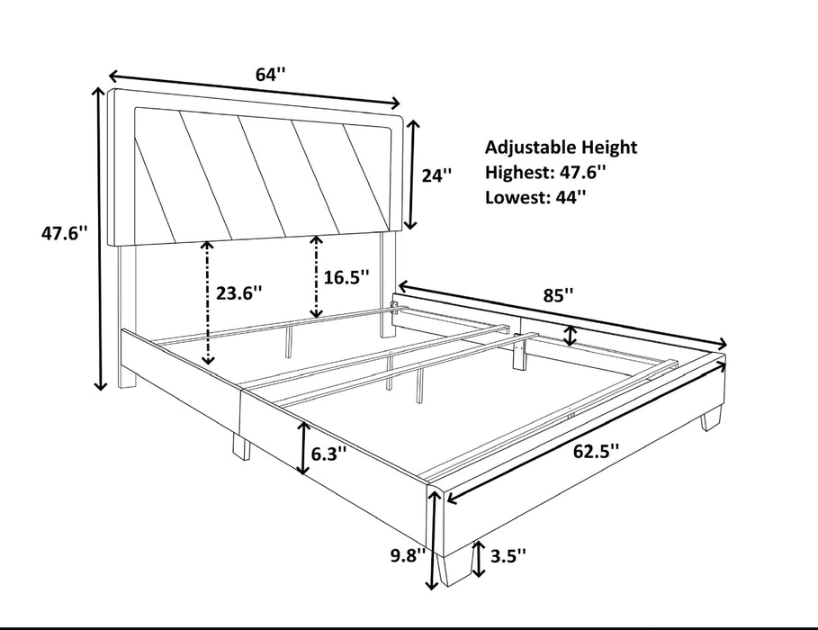 Lake Shore Drive Upholstered Queen Size Bed