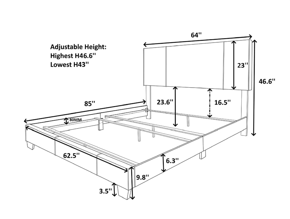 Clark Street Upholstered Queen Size Bed