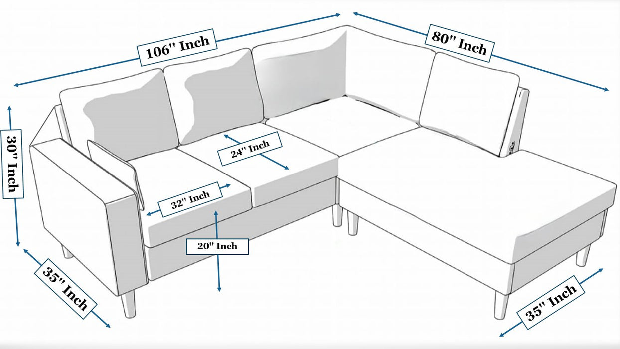 Black and White Lux Lounge Sectional