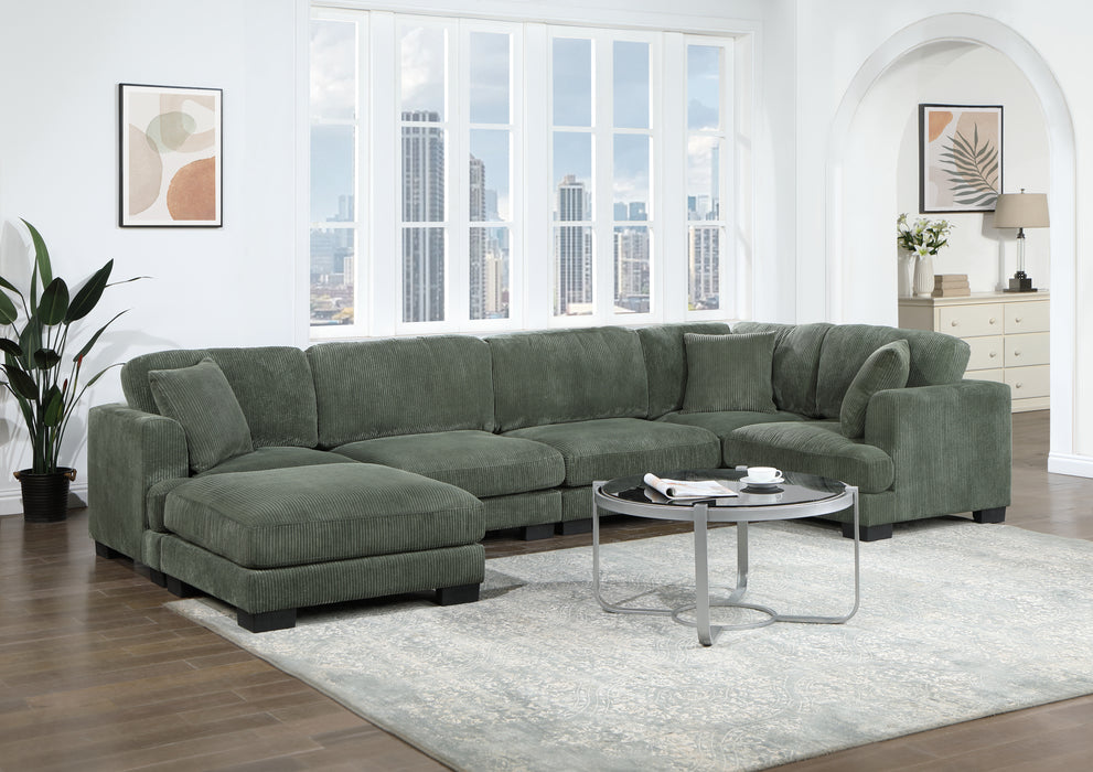 Olive Green 6 PC Modular Sectional