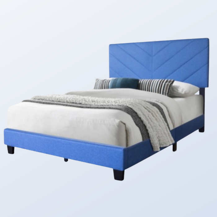 Blue Marley Upholstered Bed- Mattress Package