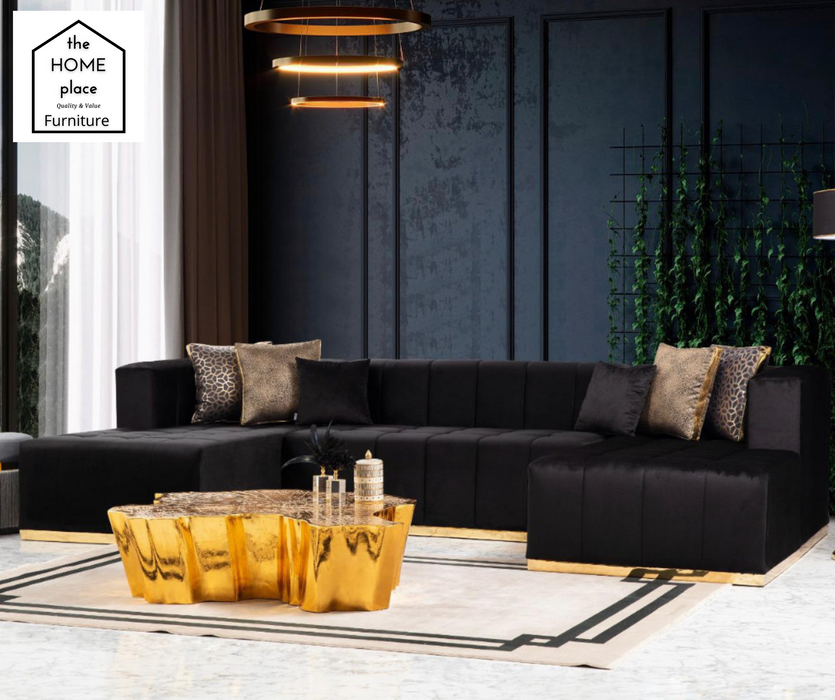 Black Prada Velvet Sectional