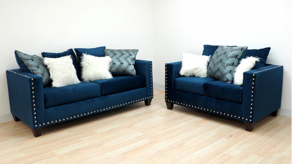 Black Velvet Sofa and Loveseat Set