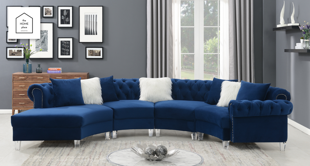 Round Dark Navy Sectional