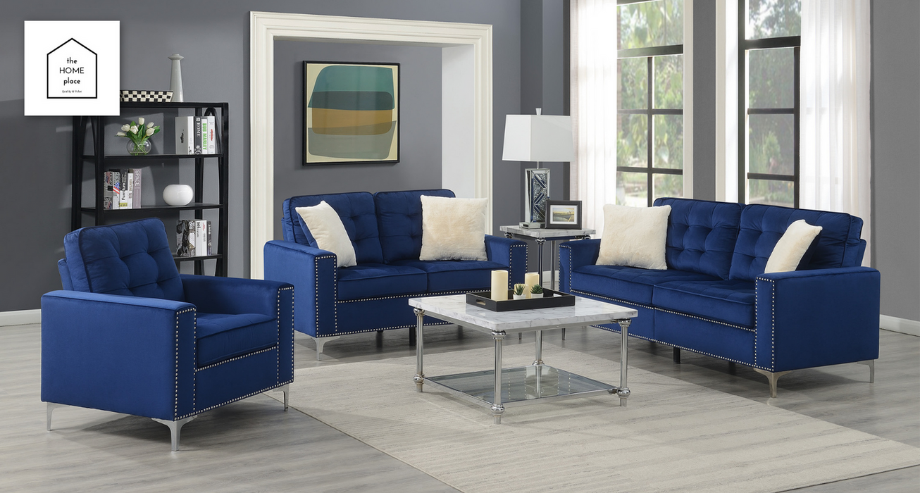 Elegant Navy Sofa and Loveseat Set