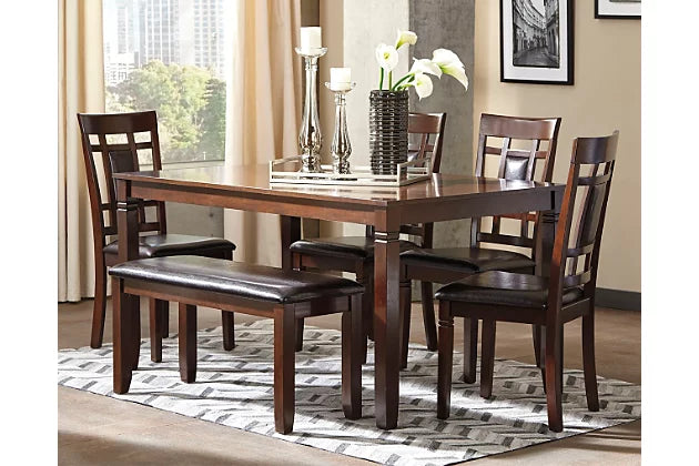 Signature Brown Dining Set with Bench