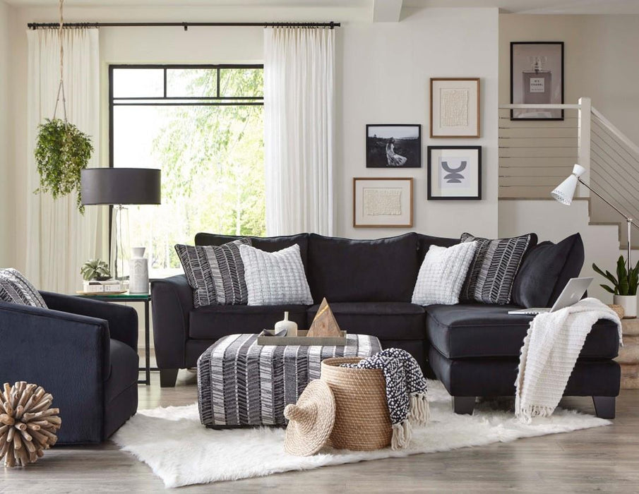 Groovy Black Sectional