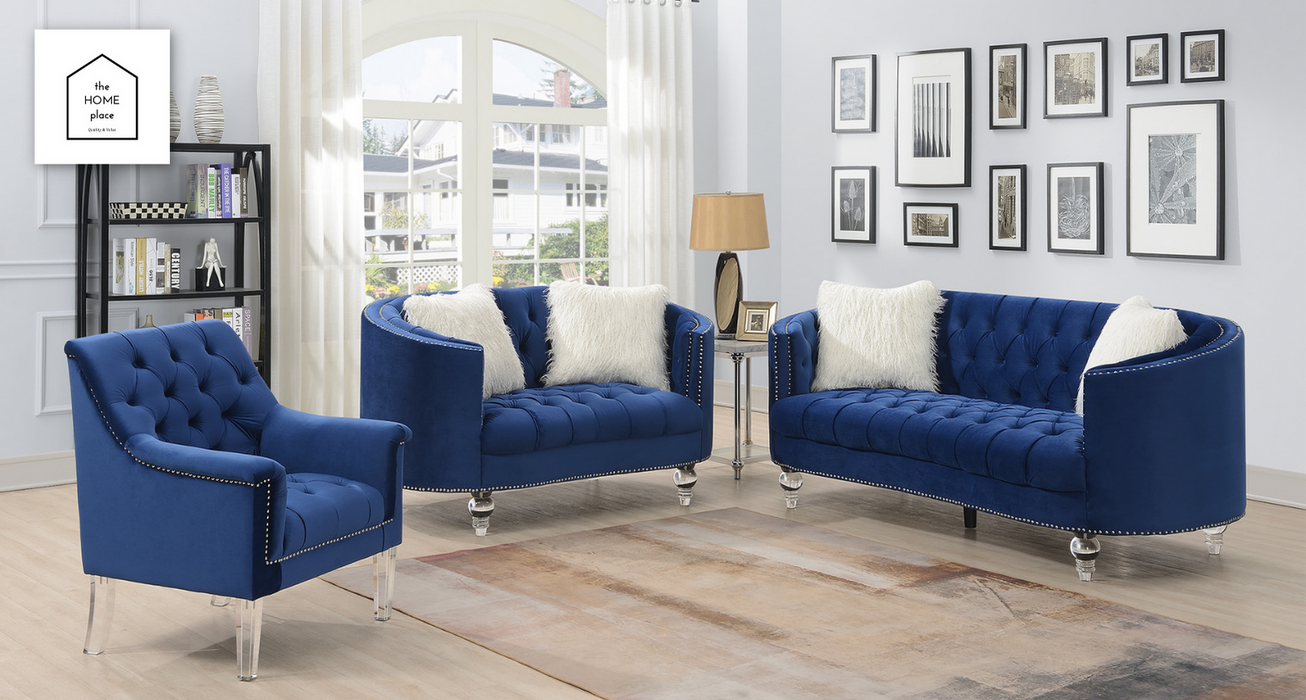 Navy Luxury Sofa and Loveseat