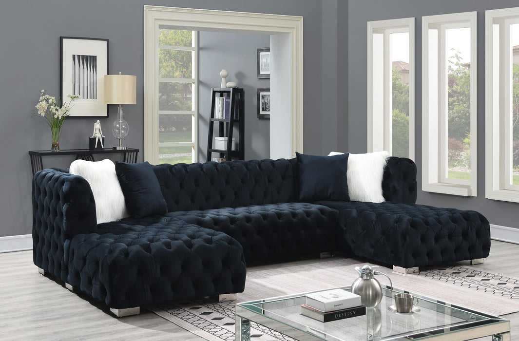 Black Velvet Sectional