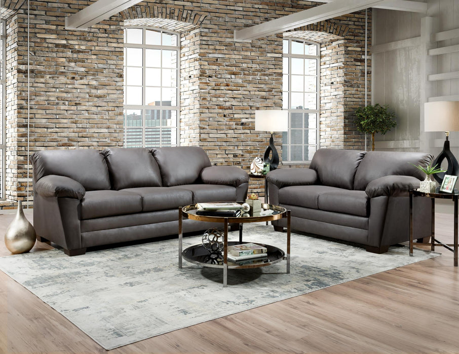 Contemporary Leather Sofa and Loveseat Set