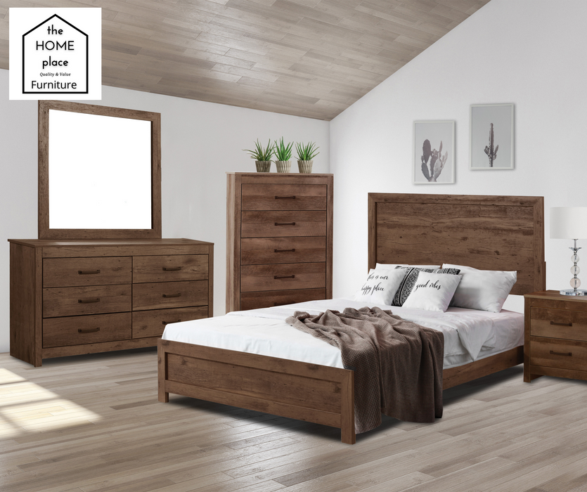 Contemporary Queen Bedroom Set - Bed, Dresser and Mirror