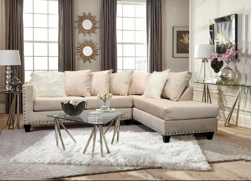 Beige Lux Lounge Velvet Sectional