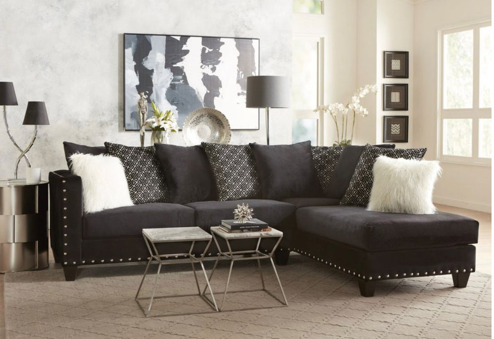 Black Lux Lounge Velvet Sectional