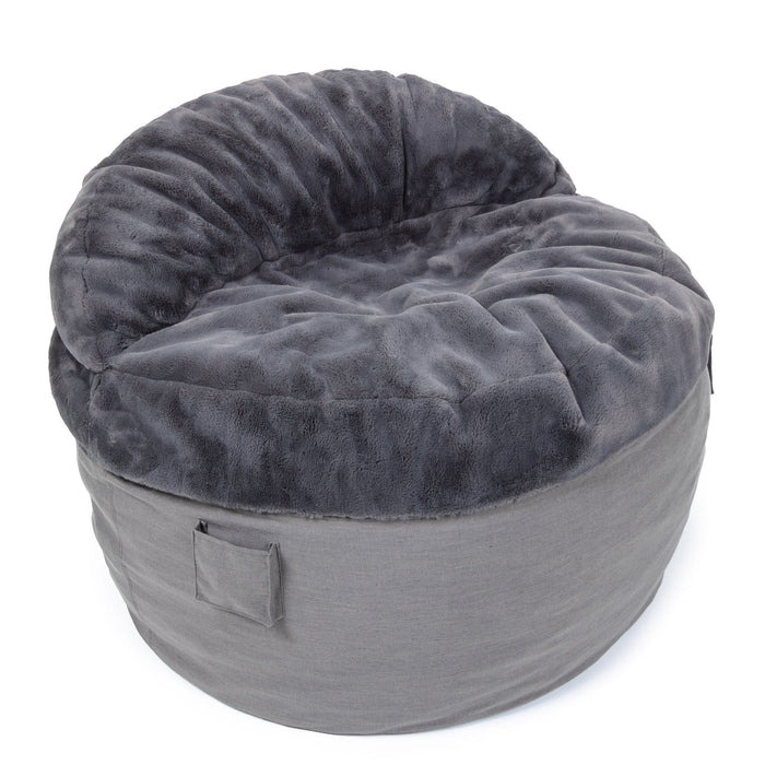 Queen Chair - NEST Bunny Fur - Charcoal